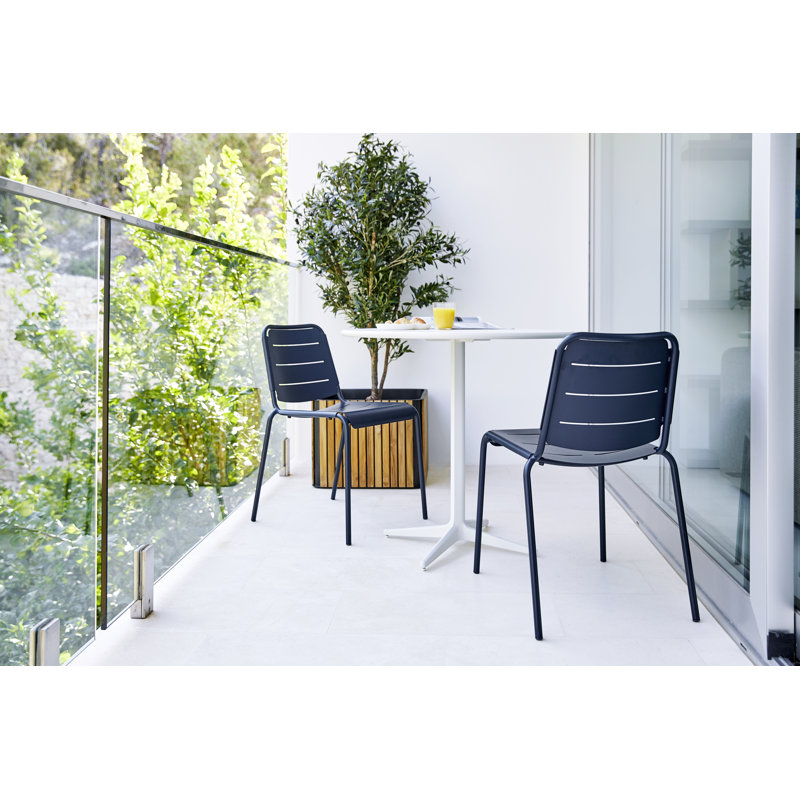 Drop Round Metal Outdoor Coffee Table , in. W in. D, White, 31.5", Lava Gray