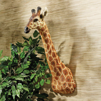 Giraffe African Wall Trophies Sculpture