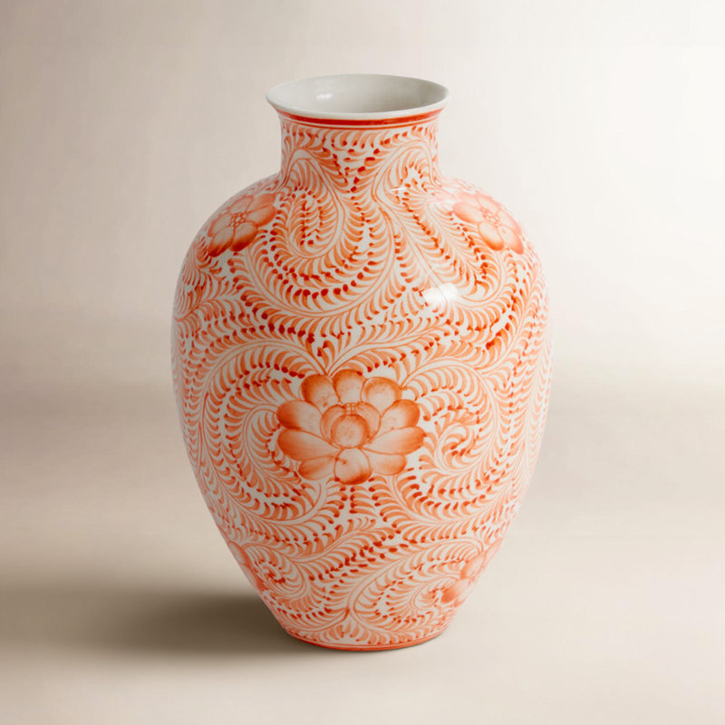 Vase Grigg Eleanor corail 6,5 po x 9,25 po