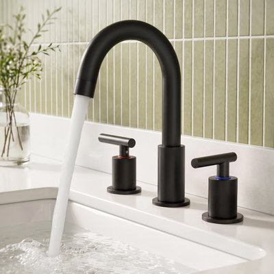 Robinet de salle de bain surdimensionné à 2 poignées avec drain