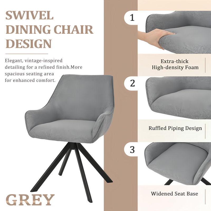 Gefjun 46cm H Upholstered Metal Armchair, Light Grey Linen
