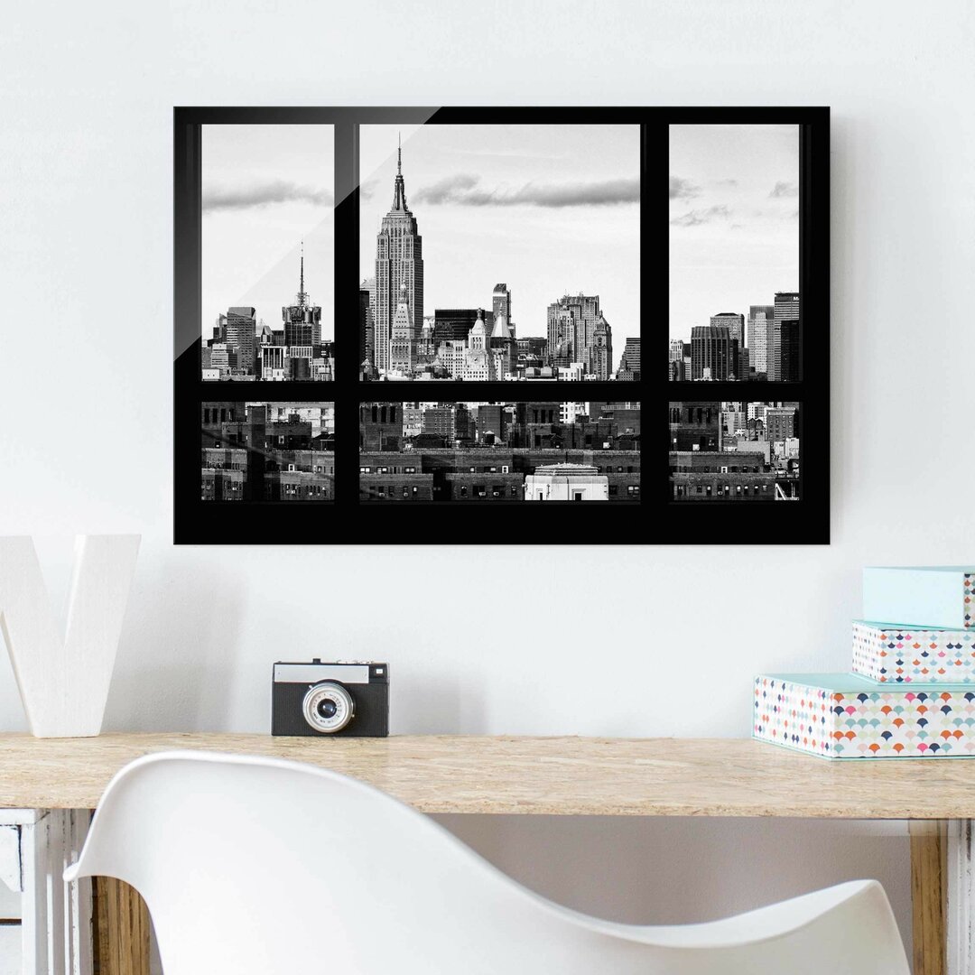 Glasbild New York Skyline Fensteransicht