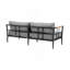 Canapé d'extérieur en aluminium et bois de teck noir et gris foncé