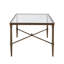 Table basse rectangulaire avec cadre en bronze et verre trempé de 5 mm de largeur, l 24 po x P 18,69 po