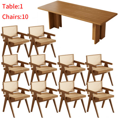 Ensemble de table de salle à manger japonais en bois massif