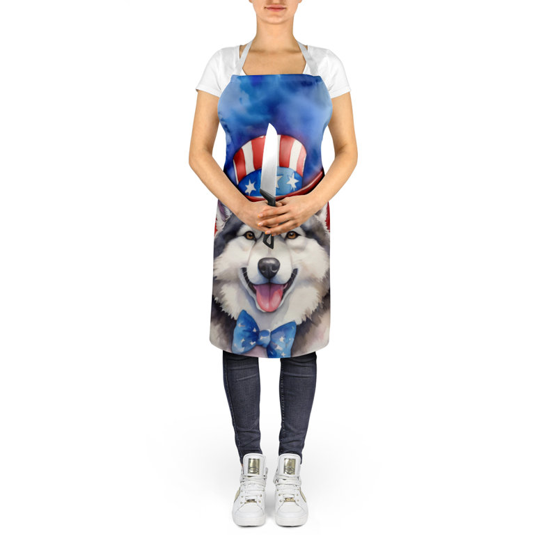 Patriotic American Apron, Alaskan Malamute