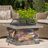28" Concrete Wood Burning Outdoor Fire Pit Table With Lid-533604021