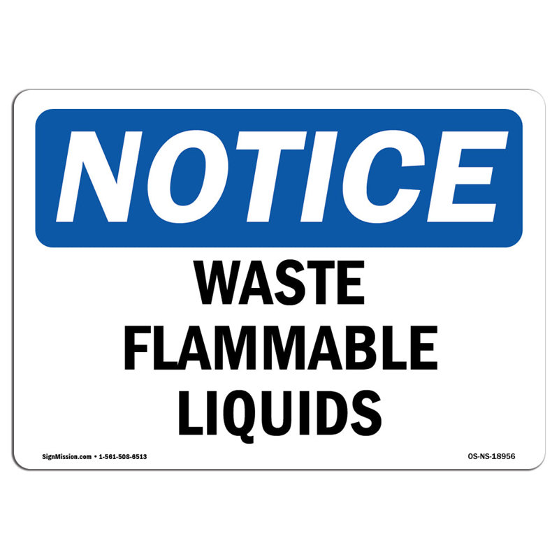 Panneau de déchets liquides inflammables