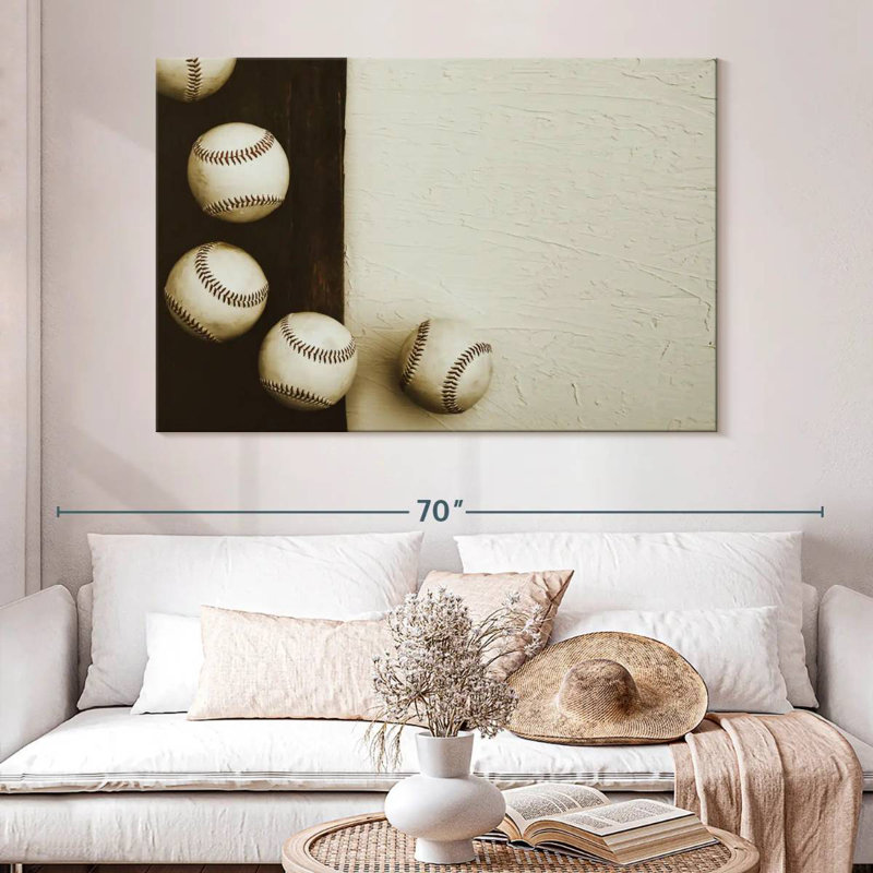 Sireci Rustic Baseballs, 34" H x 51" W