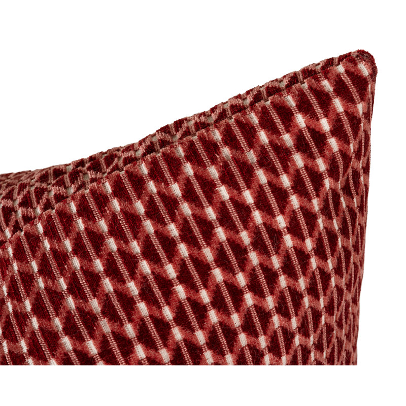 Coussin décoratif, Rectangle H 36 po x l 14 po, Polyester, Rouge