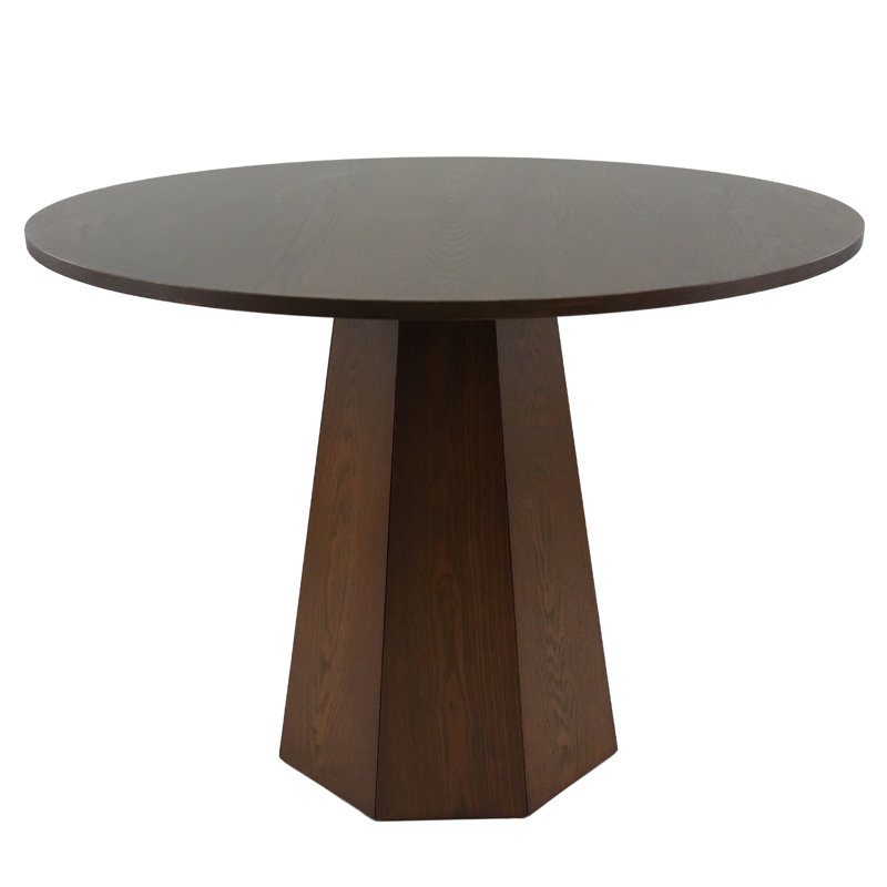 Ensemble de tables de salle à manger rondes de style Mid-Century avec chaises pivotantes, 3 pièces: table, 2 chaises, Noyer