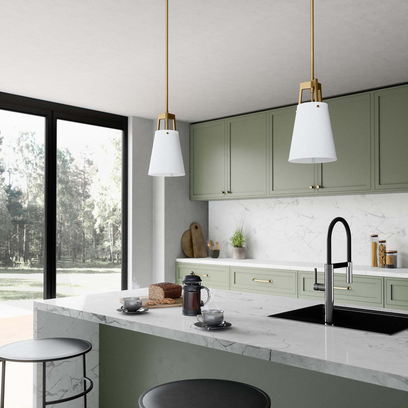 Modway Aspire Pendant Light, Satin Brass