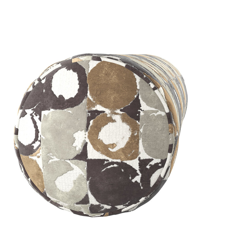 Birstall Rayon/Viscose Bolster Pillow Cover & Insert, Brown Geometric, 8"H x 24"W