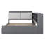 Full Size Platform Bed Daybed With L-Shaped Storage Shelves And Upholstered Headboard, 2 Drawers And Rotatable Storage Board-1459422825