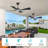 4 -ABS Blades Wet Rated Outdoor Ceiling Fan with Light Kit and Remote WaterProof