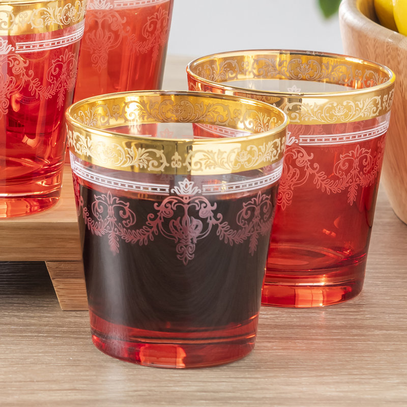 10oz. Whiskey Glass Set, Red