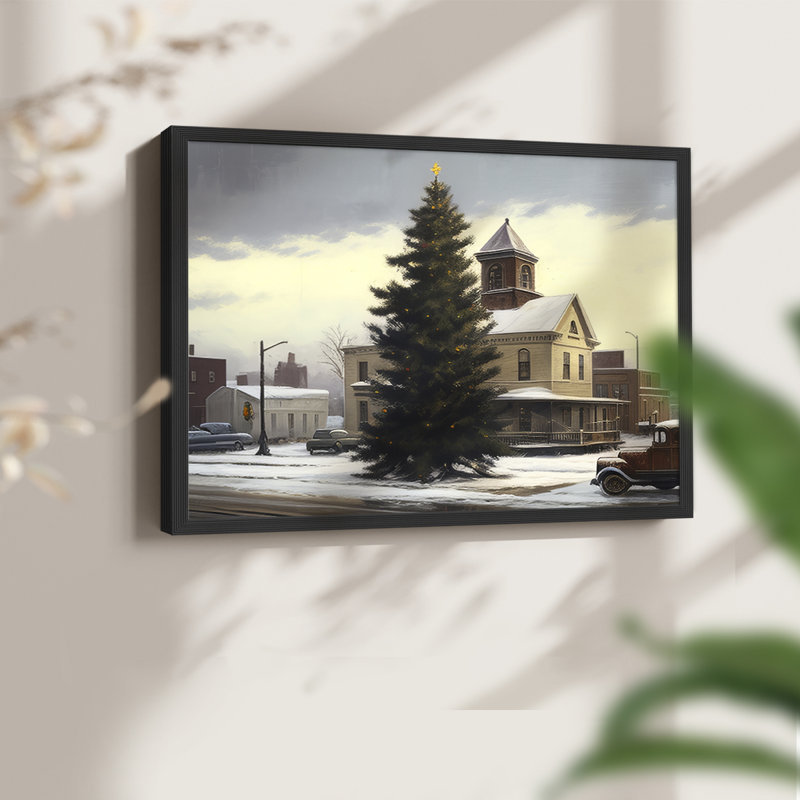 «Chirstmas Art» -CCCLLXXXI-impression encadrée - réarmable, H 8 po x l 10 po, Noir, noir, noir, noir