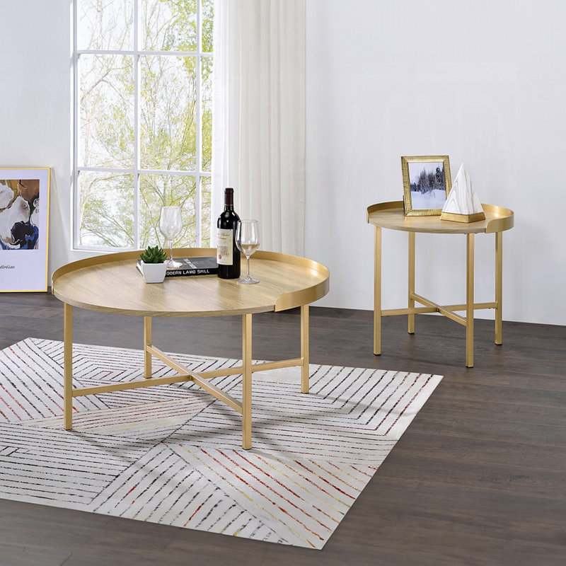 Tray Style Top Round Coffee Table
