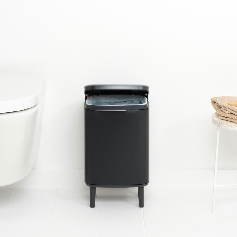 Poubelle ouverte supérieure 1,8 gallons noir