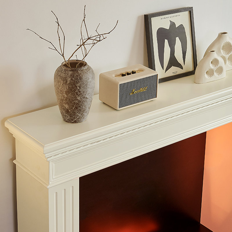 Meuble télé avec cheminée French French Mist, Noir/crème
