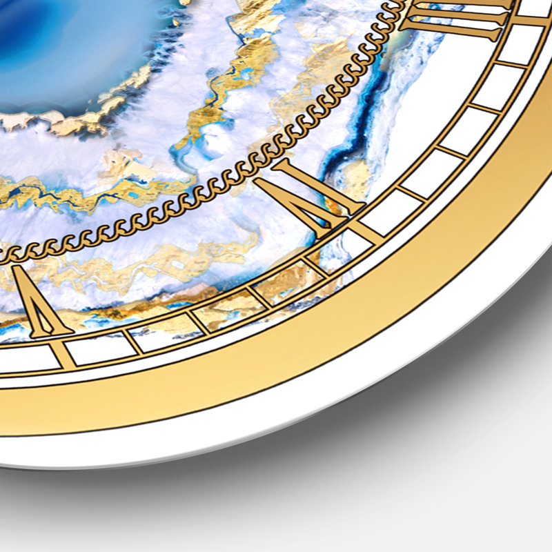 Golden Blue Agate - horloge murale moderne, Petit