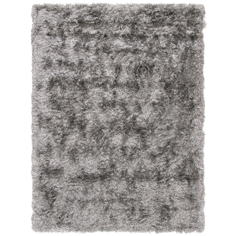 Tapis performance à poil long touffeté à la main de couleur unie Cimah, Rectangle 2 pi 6 po x 4 pi
