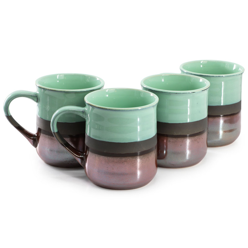 Ensemble de tasses en grès 4 pièces 18 onces Lark Manor ™, Bleu