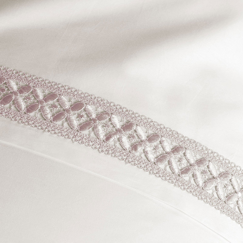 Juliet Egyptian Cotton Sateen Flat Sheet, Ivory/Fawn, Twin Flat Sheet