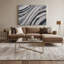 Art mural horizontal gris rayé gris clair sur toile