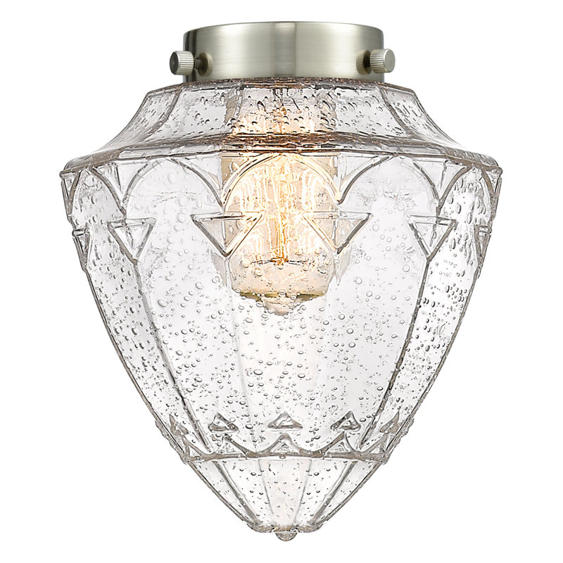 Franklin Restoration - Kymeshia - Mini-luminaire suspendu à cordon de 7 po - Ampoule DEL - Abat-jour, Grainé, Laiton antique