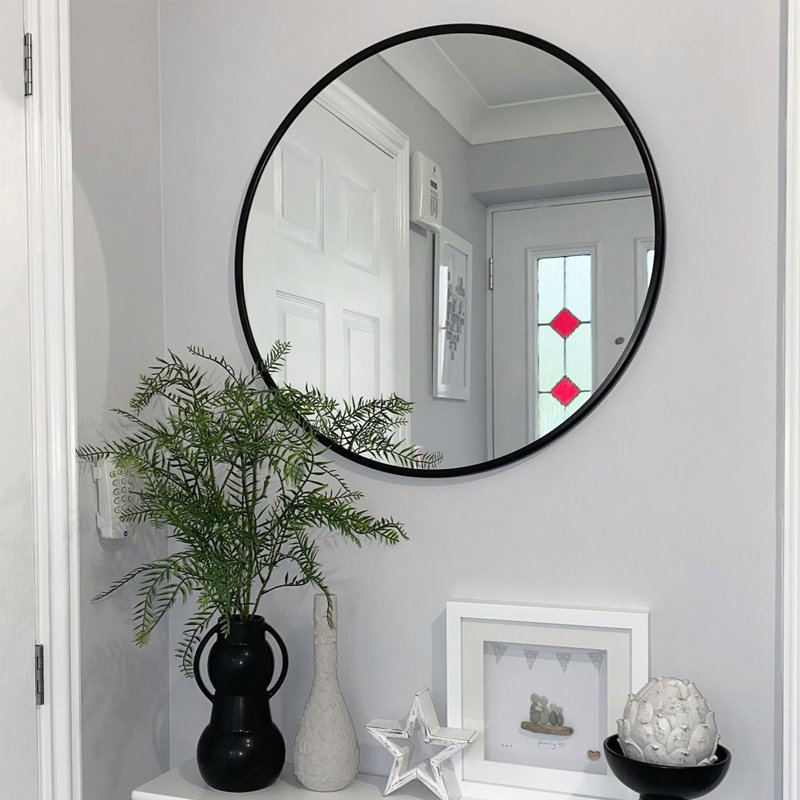 20" Metal Round Bathroom Mirror, 20" x 20"