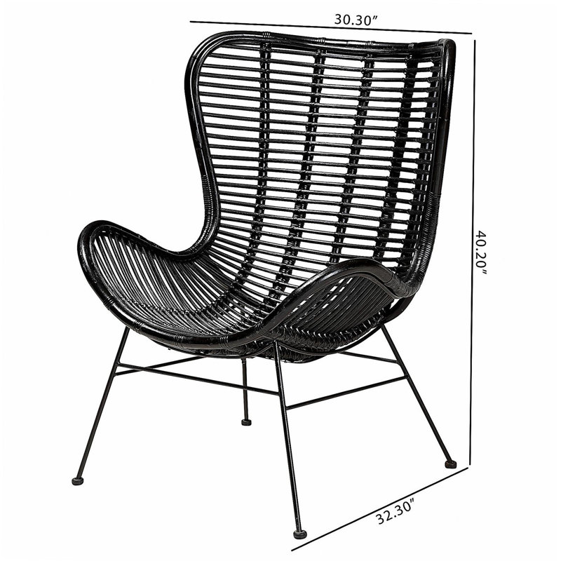 Fauteuil bohémien moderne, Noir