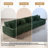 4 - Piece Upholstered Green Faux Rabbit Fur Flannel Modular Sectional Sofa with Armrests & Throw Pillows-1545015711