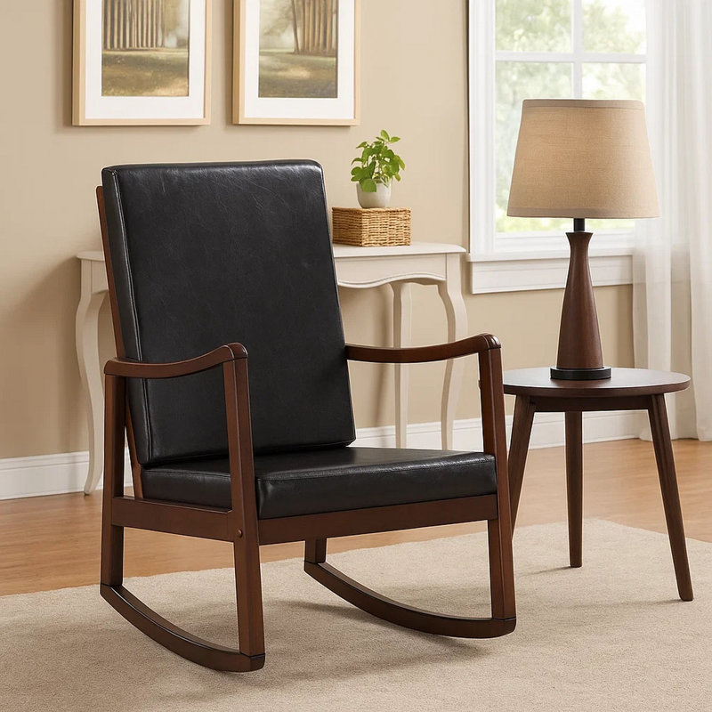 Fauteuil Cronk, Similicuir noir