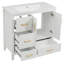 Meuble-lavabo 36 po avec lavabo, une armoire avec portes à fermeture douce, 4 tiroirs à fermeture douce, poignées en métal, blanc-118004301