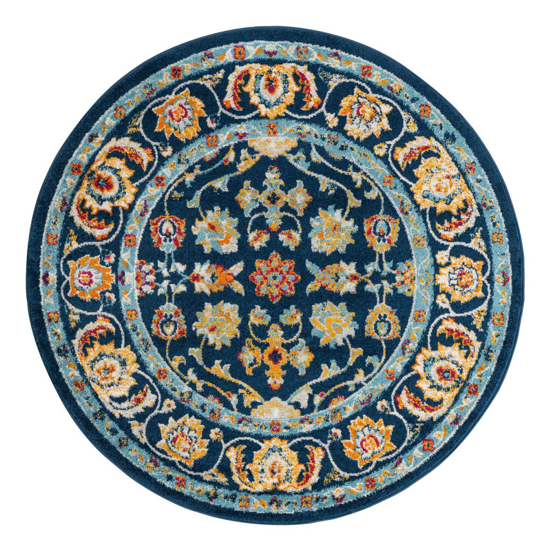 Arenas Floral Indoor Rug, Round 5'