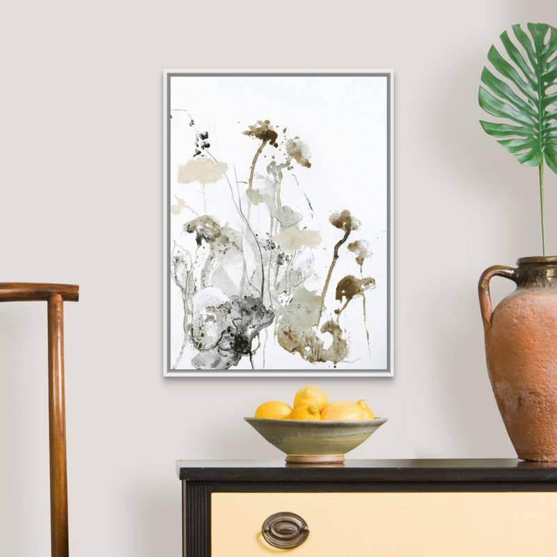 These Days 1 - Painting on Canvas, 26" H x 20" W x 1.75" D, White Framed Canvas