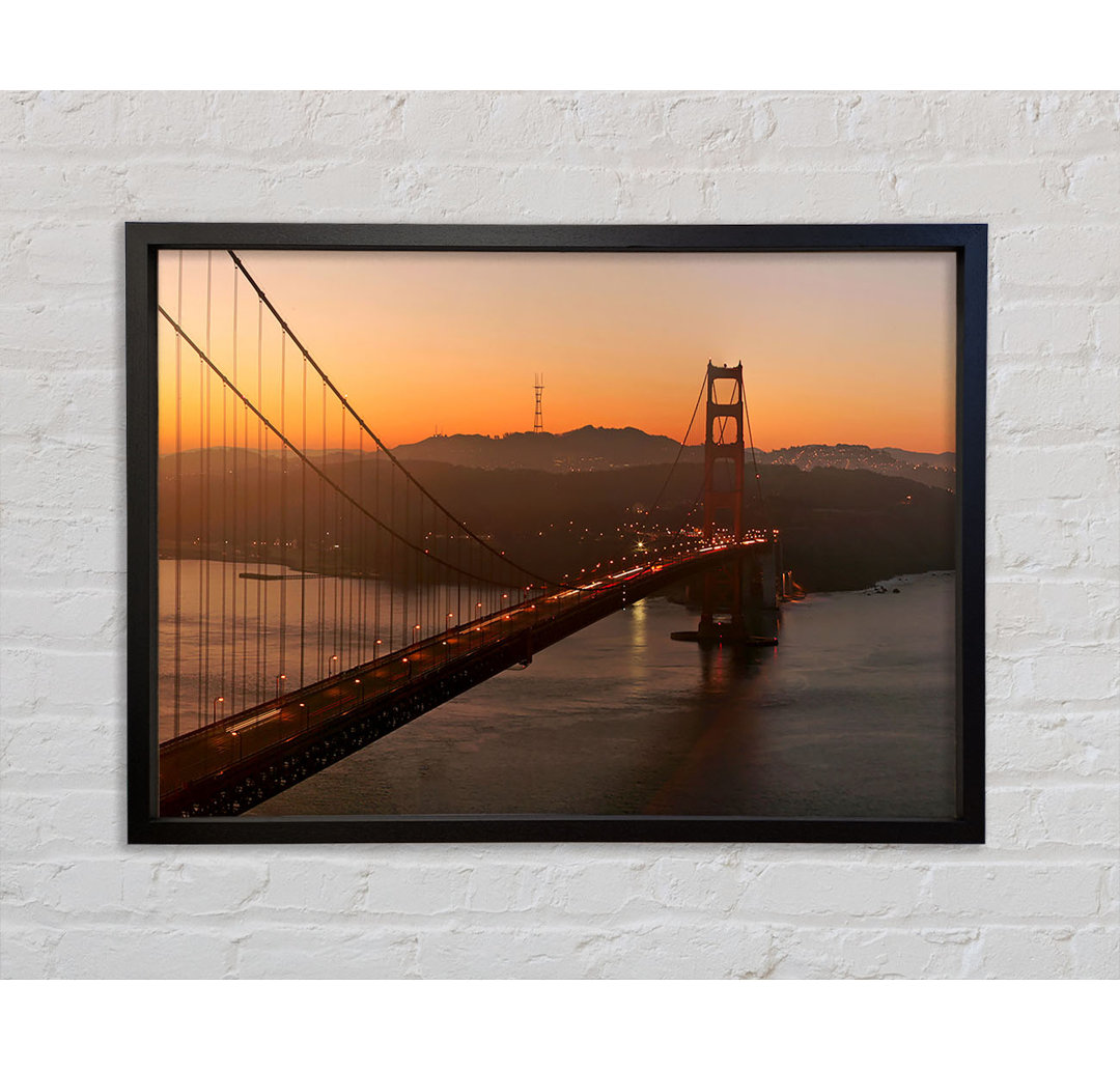 Golden Gate Bridge Sunset Glow - Einzelner Bilderrahmen Kunstdrucke auf Leinwand