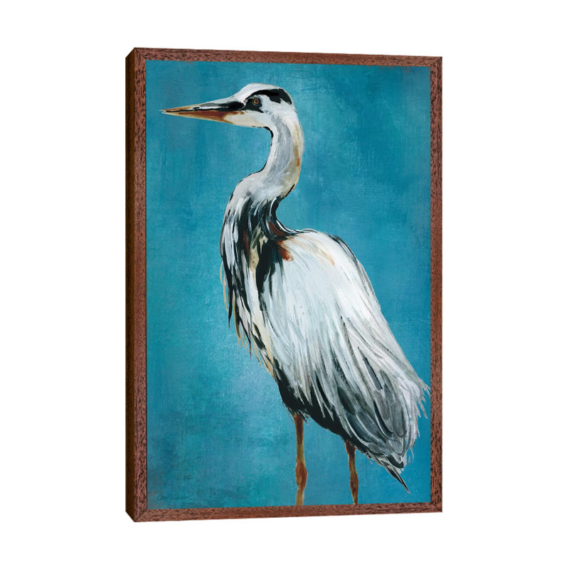 Great Blue Heron II by Carol Robinson - Print on Canvas, 152.5 cm H x 101.5 cm W, Classic Brown Wood Framed Canvas