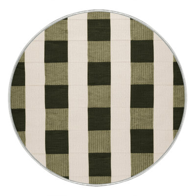 Machine Washable Checkered Beige Area Rug