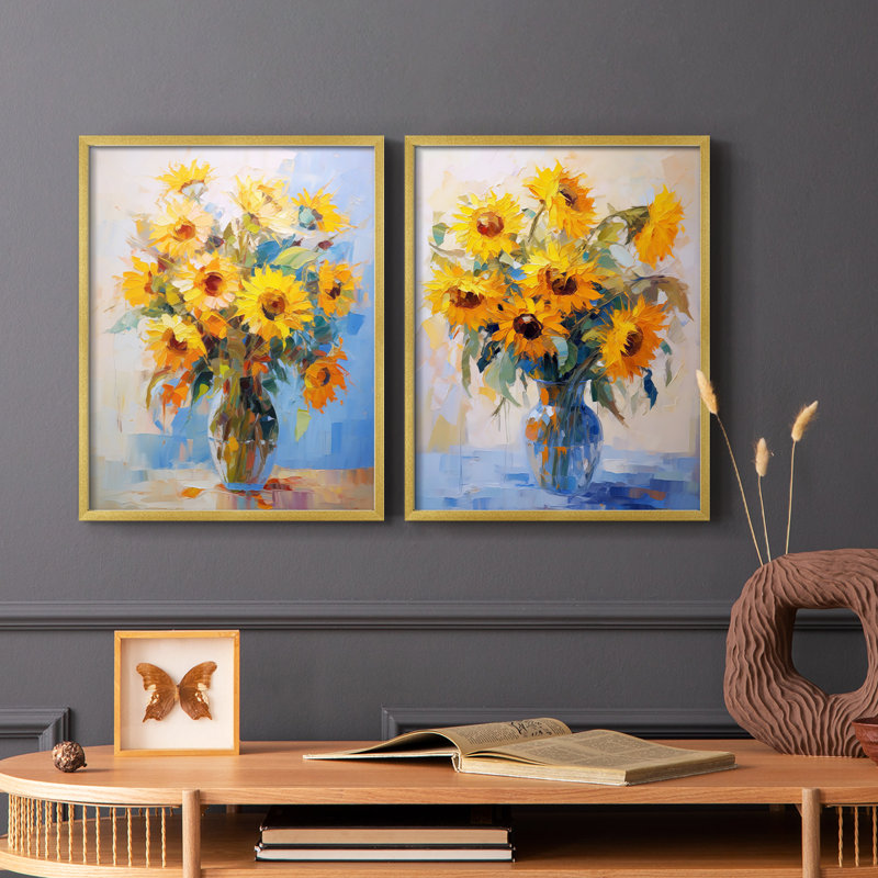 Série FLORAL CDLXVII - Reproduction encadrée de qualité supérieure - prête à être accrochée - aucun clou requis - aucun clou requis