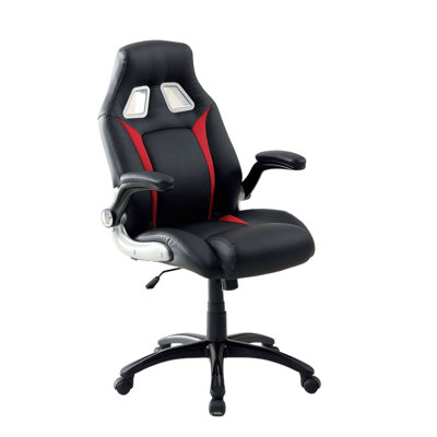 Chaise de bureau moderne et rembourrée à hauteur réglable pneumatique et pieds à roulettes