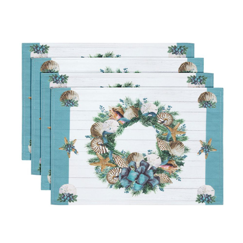 Napperon Â« NoÃ«l au bord de la mer Â» 19 po x 13 po