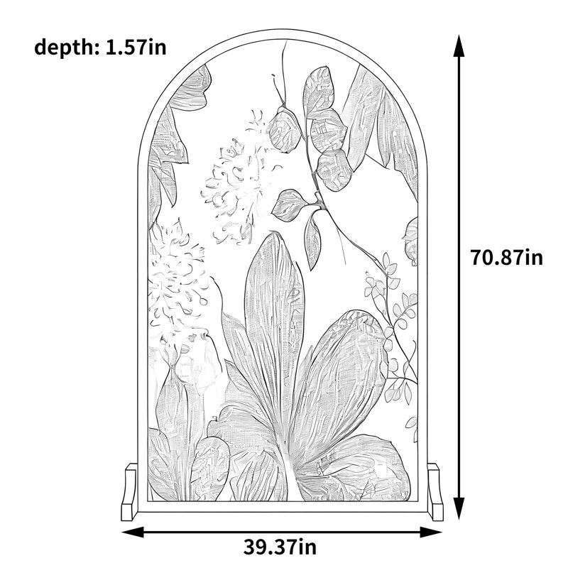 Paravent artistique, H 70,87 po x l 39,37 po x P 1,57 po