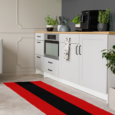 Tapis de zone rouge/noir