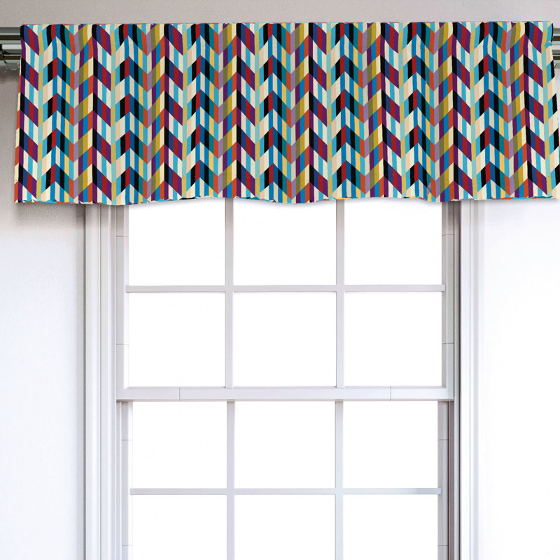 Sateen Chevron Ruffled Window Valance