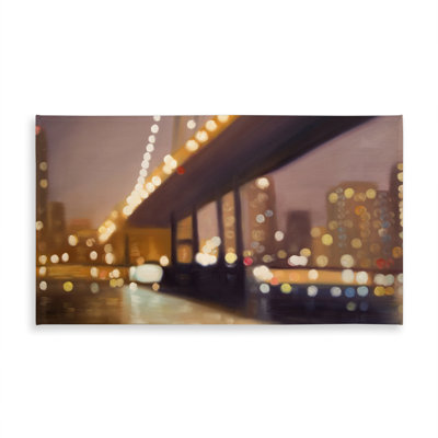 New York at Night Tablecloth - Bridge Romantic Cities Decor