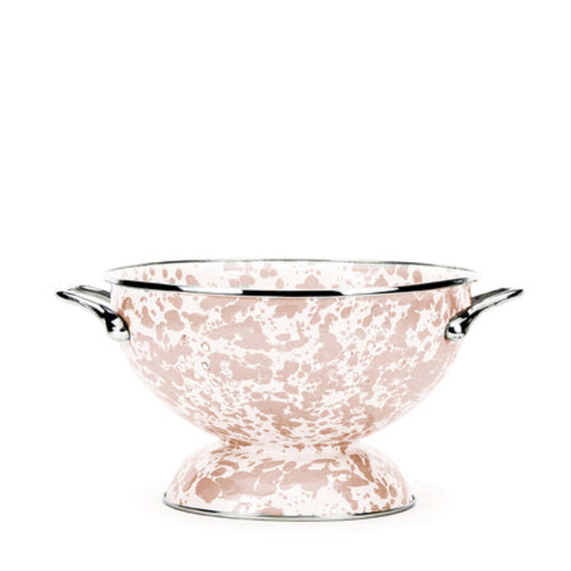 Swirl Stainless Steel Colander, Taupe Swirl, Medium