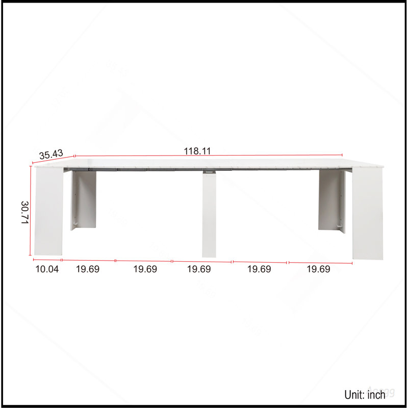 Console multifonctionnelle extensible, Ligne blanche, Ligne blanche, Ligne blanche