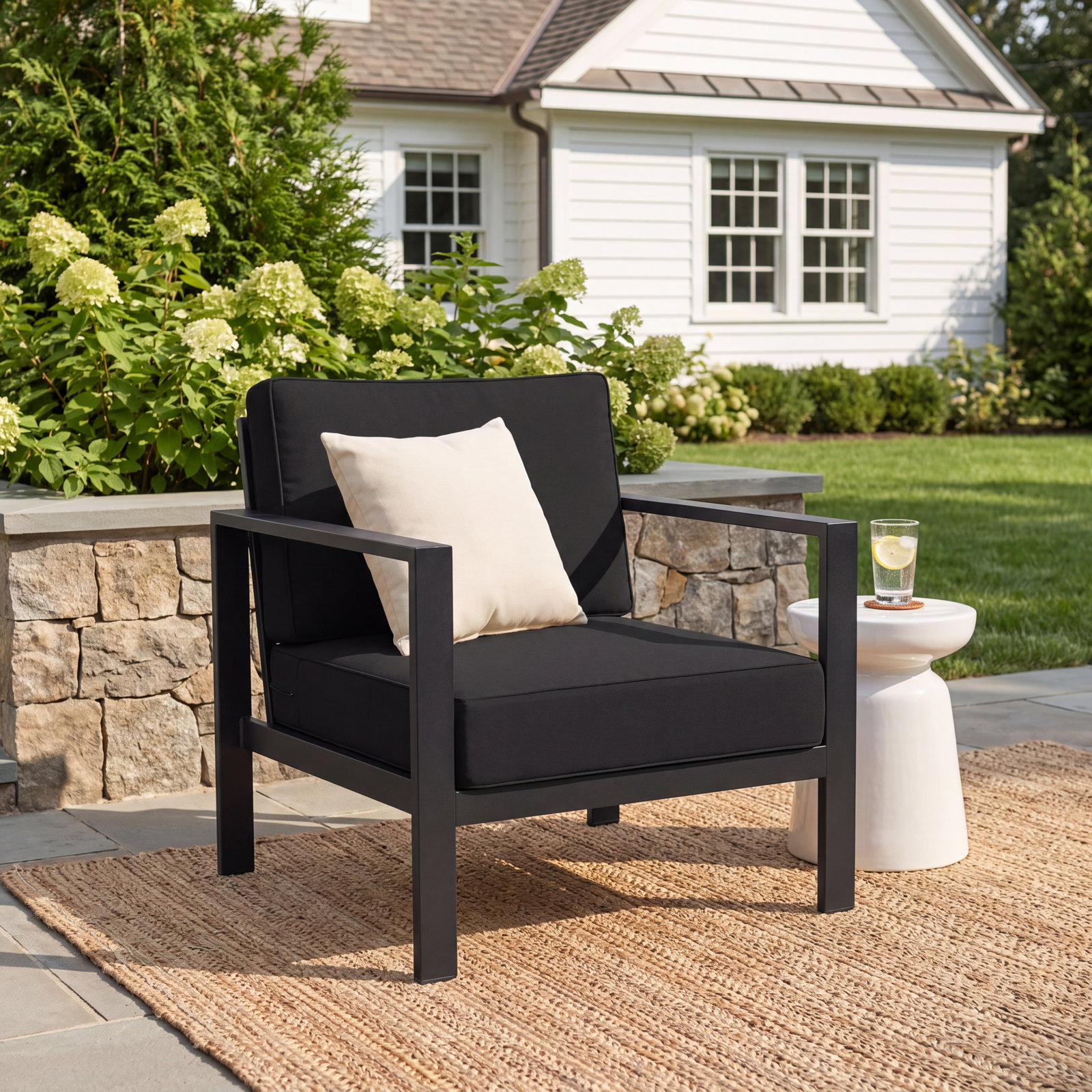 Donnely Sunbrella® Louge Chair Cushion, 25" W x 26" D, Sunbrella® Canvas Black